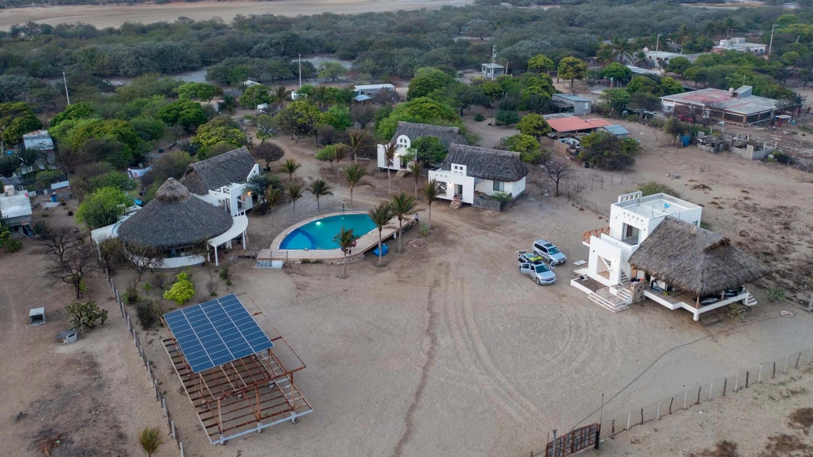 Vista aérea del resort en Playa Brasil